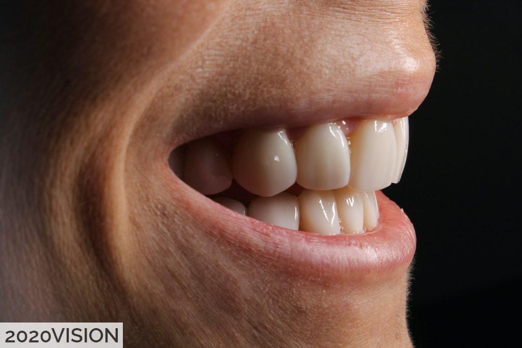 a close up of a person's mouth