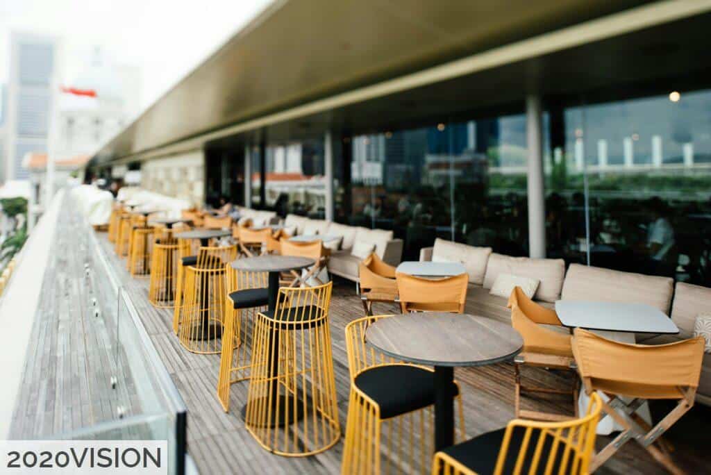 dining set outside restaurant