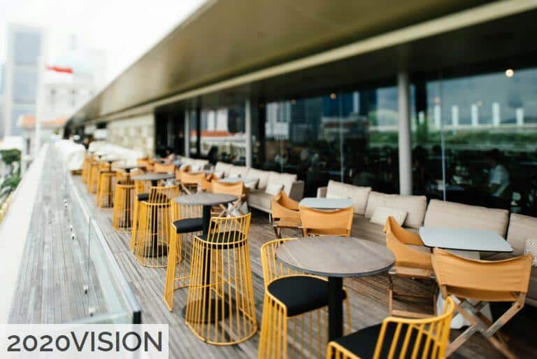 dining set outside restaurant