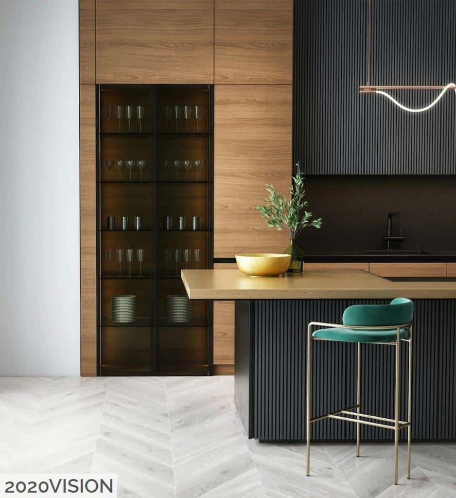 brown wooden cabinet near green and white table