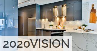 white and black kitchen counter