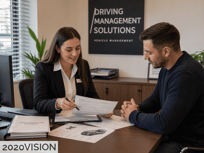 Gestoría especializada revisando un trámite de placas verdes