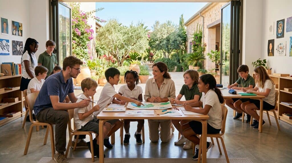 Estudiantes en un entorno de educación británica en España